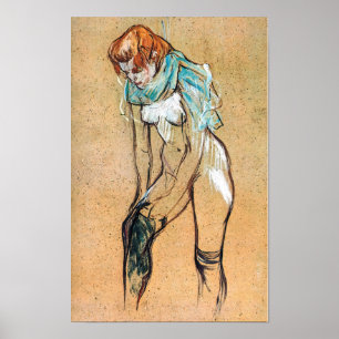 Poster Toulouse-Lautrec - Mulher Puxando as Meias