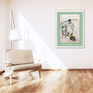 Poster Toulouse-Lautrec, Palhaço de Circo com Cavalo e Ma