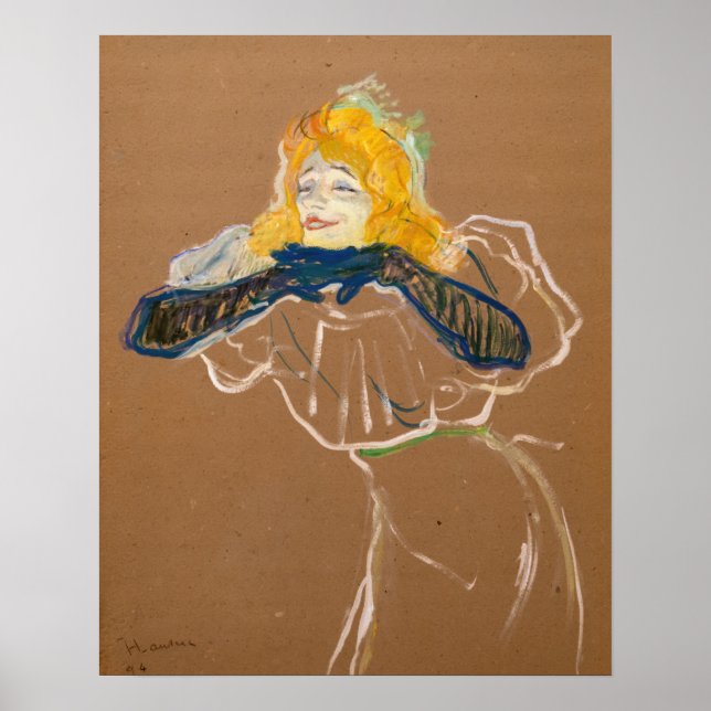 Poster Toulouse-Lautrec - Yvette Guilbert Singing (Frente)