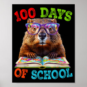 Poster Toupeira engraçada 100º dia de aula professor chão