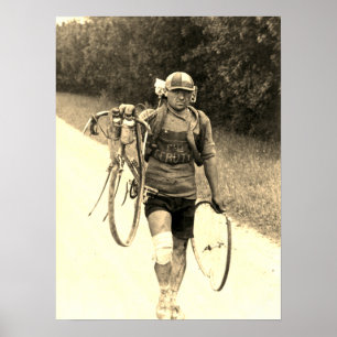 Poster Tour de France 1928 Italian Giusto Cerutti Sepia