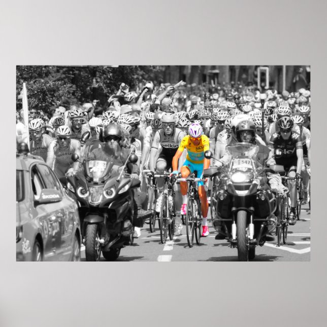 Poster Tour de France Yellow Jersey Peloton Cycling Race (Frente)