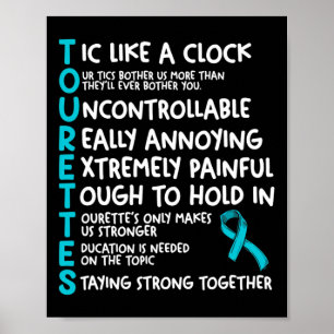 Poster Tourettes Significa Síndrome Tutelar da Faixa Teal
