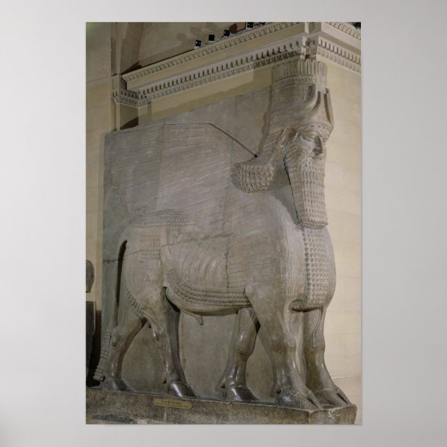Póster Touro alado numa fachada do Rei Sargon II (Frente)