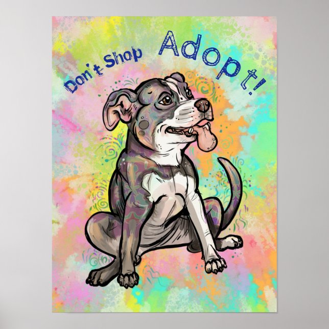 Poster Touro Bonito "Adote!, não compre" (Frente)