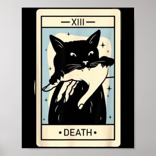 Poster Touro Preto Tarot Morte Halloween Bruxa Amante de