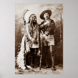 Poster Touro Sentado e Buffalo Bill Por Volta de 1885