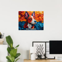 Touro Terrier Paper Quilling Art Dog Retrato