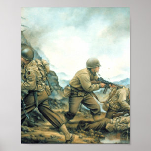 Poster Touro Vermelho Na Linha De Inverno Por Donna Neary