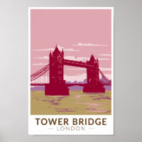 Tower Bridge London Viagem Art Vintage
