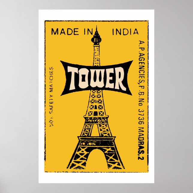 Póster TOWER (cobrir de caixa de fósforos de colheita ind (Frente)