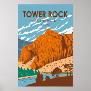 Poster Tower Rock State Park Montana Vintage