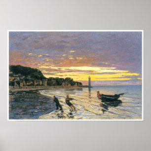 Póster Towing a boat, Honfleur, 1864, Claude Monet
