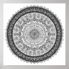 Poster Toxic Beauty Fractal Rust Mandala Template