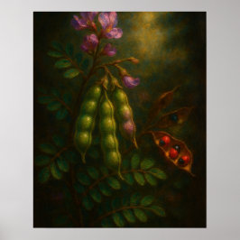 Poster Toxic Elegance: The Rosary Pea Impressionistic Oil