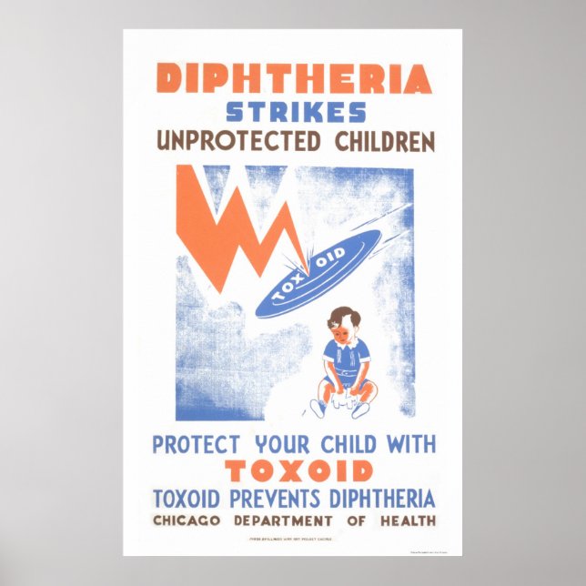 Póster Toxoide Previne Diptheria 1941 WPA (Frente)