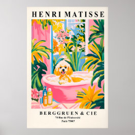Poster Toy Poodle Art Pink Bathroom Print, Henri Matisse