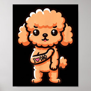 Poster Toy Poodle I Adoro Pai Engraçado Cachorro Tatuagem