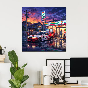 Poster Toyota Corolla Levin AE101 Carro de Turismo