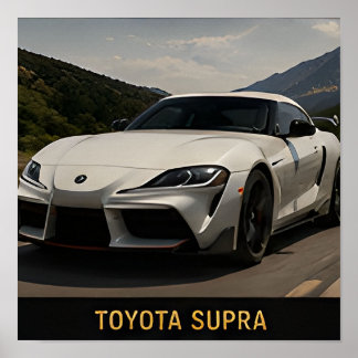 Poster Toyota Supra Carro Esportivo Japonês Moderno JDM