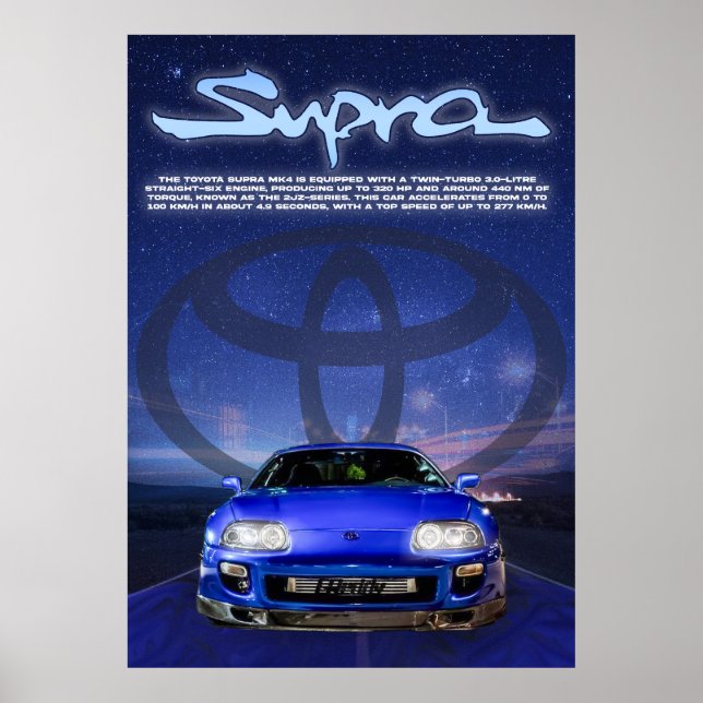 Poster Toyota Supra MK4 (Frente)
