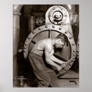Póster Trabalhador da Usina, 1920. Foto Antiga