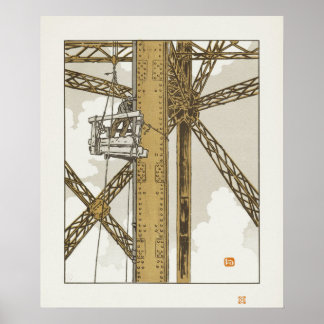 Poster Trabalhador de ferro trabalhando na Torre