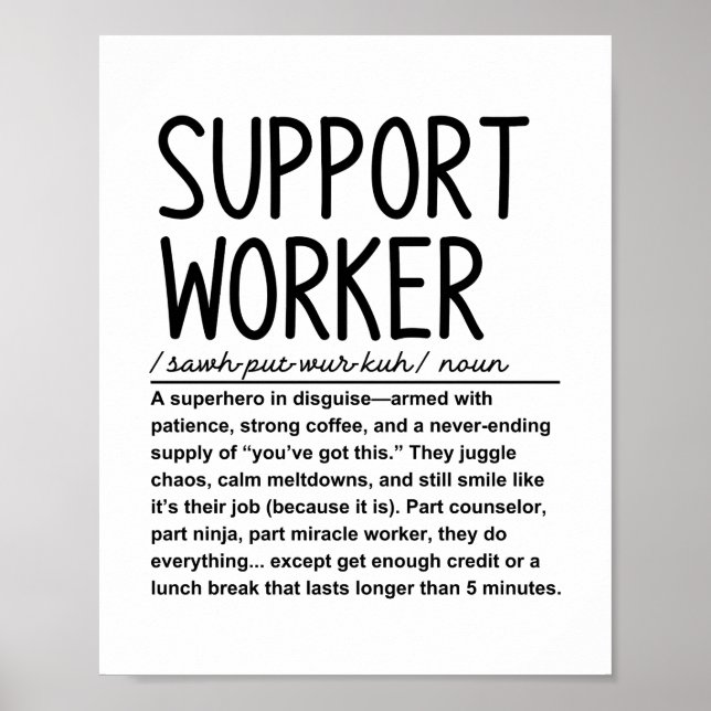 Poster Trabalhador de suporte (Frente)