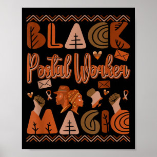 Poster Trabalhador Postal de Fantasia Preta Orgulhoso Afr