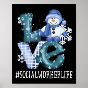 Poster Trabalhador Social Adora Snowman Engraçado Estação