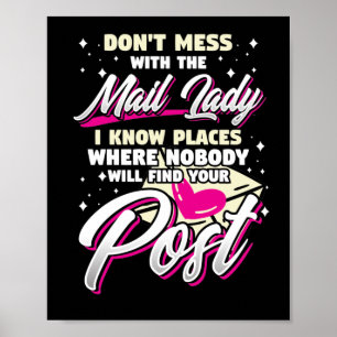 Poster Trabalhadora Do Correio Feminino Não Mete Com A Da