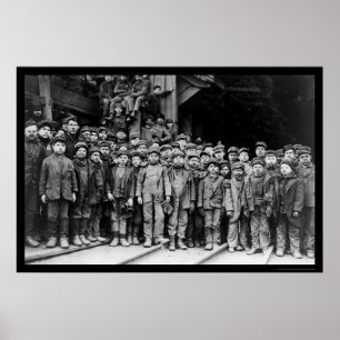 Póster Trabalhadores do menino na Pensilvânia Carvão