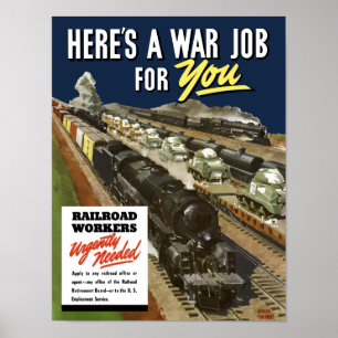 Poster Trabalhadores Ferroviários Urgentemente Necessário