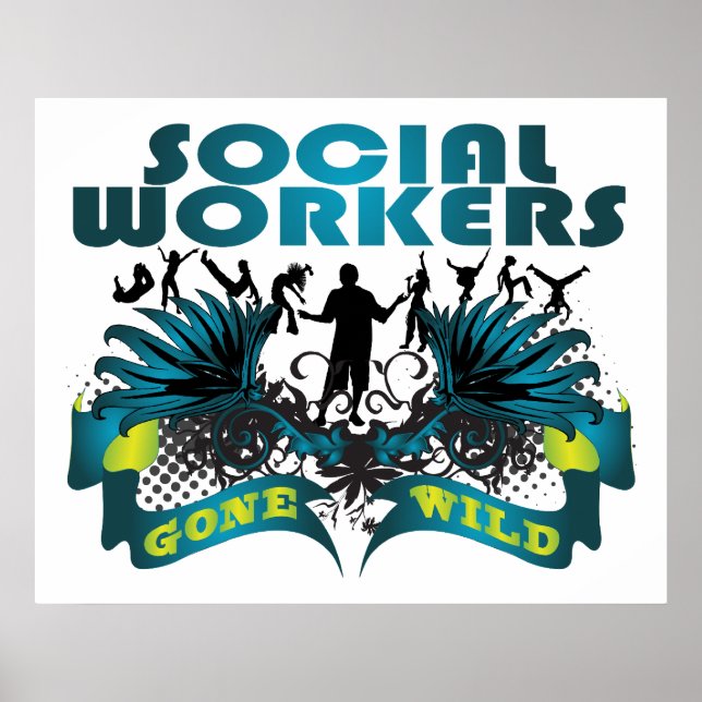 Poster Trabalhadores Sociais Ficaram Selvagens (Frente)