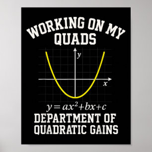 Poster Trabalhando Nos Meus Quads Piada De Álgebra Matemá