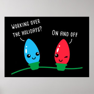 Poster Trabalhando Sobre As Férias Luzes De Natal Engra