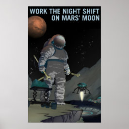 Poster TRABALHAR A NOITE NO MARS MOON NASA Explorers