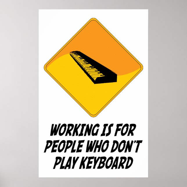 Poster Trabalhar é para Pessoas que não reproduz teclado (Frente)