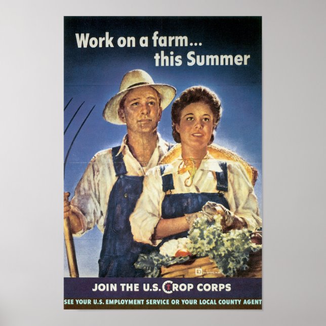 Poster Trabalhe em uma Fazenda... Este Verão (Frente)