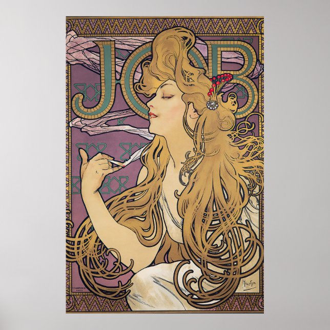 Poster Trabalho (1896) de Alphonse Mucha (Frente)