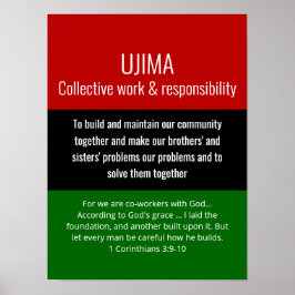 Poster Trabalho Coletivo Moderno UJIMA Christian Kwanzaa