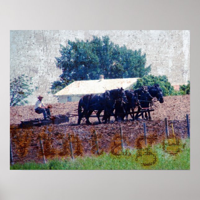 Poster Trabalho da equipe Vintage (Frente)