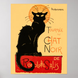 Póster Trabalho de arte Clássico de Gato Negro Steinlen