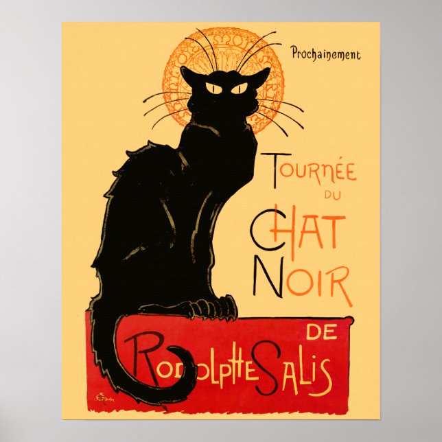 Póster Trabalho de arte Clássico de Gato Negro Steinlen (Frente)