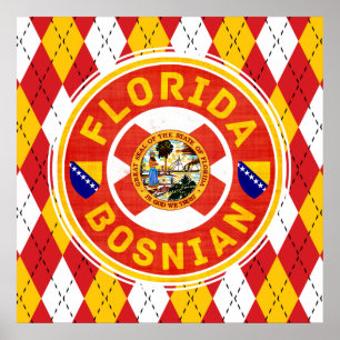 Póster Trabalho de arte da Flórida Bósniana Americana