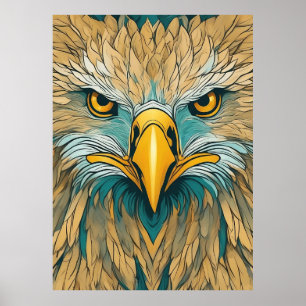 Poster Trabalho de arte de Águia ouro