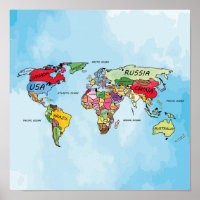 Trabalho de arte de aquarela do World Map