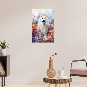 Poster Trabalho de arte de aquarelas coloridas samoiadas