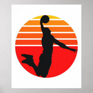 Poster Trabalho de arte de basquete de Dunk Esportivo Col