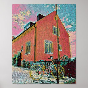 Poster Trabalho de arte de bicicleta retroativa